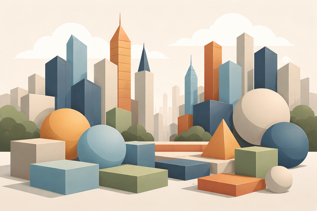 Digitale schilderijen – Moderne geometrische kunst voor een rustig interieur